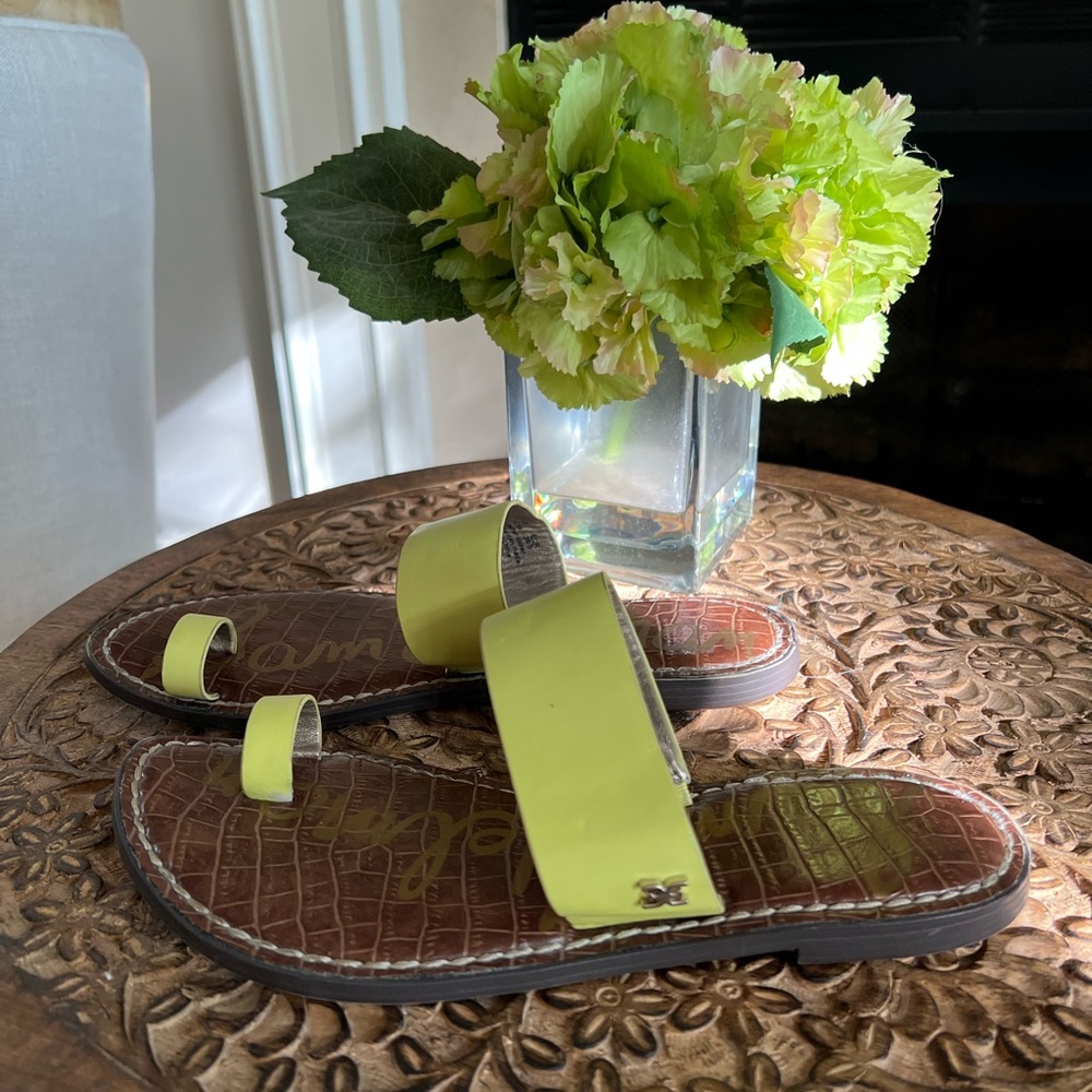 Sam Edelman Lime Green Slide Sandals